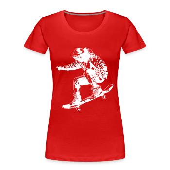 Graphismes de skateboard - T-shirt bio Premium Femme - rouge - Devant - Mia (176cm)