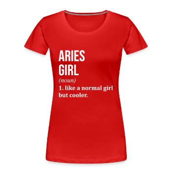 Widder Widder Widder - Frauen Premium Bio T-Shirt - Rot - Vorne - Mia (176cm)