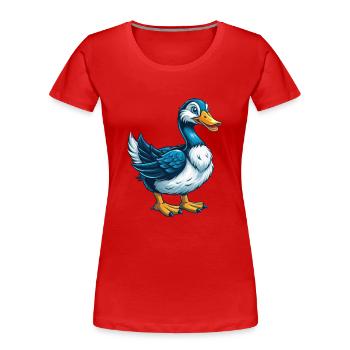 Gans Cool Kawaii Cartoon Charakter Clipart - Frauen Premium Bio T-Shirt - Rot - Vorne - Mia (176cm)
