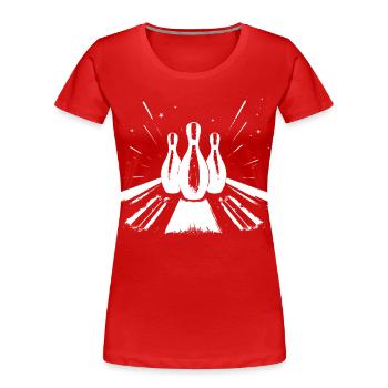 Bowling - T-shirt bio Premium Femme - rouge - Devant - Mia (176cm)