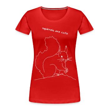 Lineart écureuil - T-shirt bio Premium Femme - rouge - Devant - Mia (176cm)
