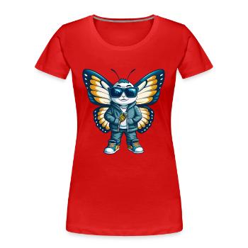 papillon cool personnage de dessin animé Kawaii Clipart - T-shirt bio Premium Femme - rouge - Devant - Mia (176cm)