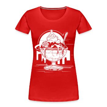 Sundae à la crème glacée graphique - T-shirt bio Premium Femme - rouge - Devant - Mia (176cm)