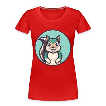 Eichhörnchen Kawaii Cartoon Figur Tier Haustier Gesicht - Frauen Premium Bio T-Shirt - Rot - Vorne - Mia (176cm)