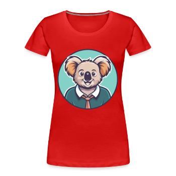 Koala Kawaii Cartoon Figur Tier Haustier Gesicht - Frauen Premium Bio T-Shirt - Rot - Vorne - Mia (176cm)