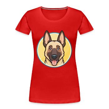 Belgian Malinois Dog Breed Cartoon Kawaii Clipart - Women's Premium Organic T-Shirt - red - Front - Mia (176cm)