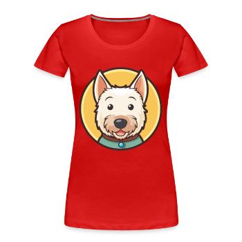 Englischer weißer Terrier Hund Rasse Cartoon Kawaii Haustier - Frauen Premium Bio T-Shirt - Rot - Vorne - Mia (176cm)