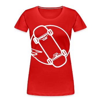 Skateboard Zeichnung - Frauen Premium Bio T-Shirt - Rot - Vorne - Mia (176cm)