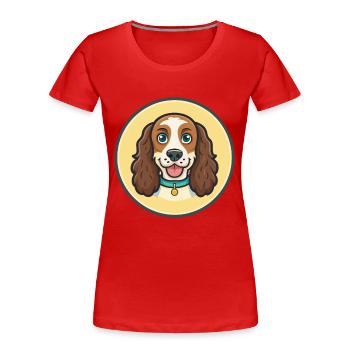 German Spaniel Dog Breed Cartoon Kawaii Clipart - Women's Premium Organic T-Shirt - red - Front - Mia (176cm)