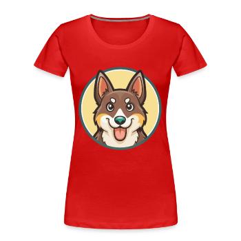 Lapponischer Hirte Hund Rasse Karikatur Kawaii Clipart - Frauen Premium Bio T-Shirt - Rot - Vorne - Mia (176cm)