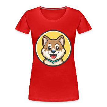 Kintamani Chien Race Dessin Animé Kawaii Clipart Animal - T-shirt bio Premium Femme - rouge - Devant - Mia (176cm)