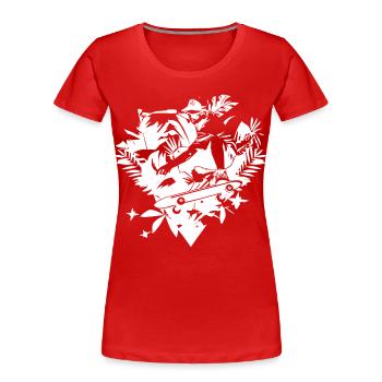 Skater Zeichnung - Frauen Premium Bio T-Shirt - Rot - Vorne - Mia (176cm)
