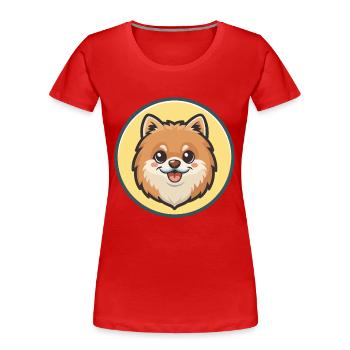 Pommersche Spitz Hunderasse Cartoon Kawaii Clipart - Frauen Premium Bio T-Shirt - Rot - Vorne - Mia (176cm)