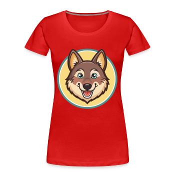 Saarloos Wolfdog Hunderasse Cartoon Kawaii Clipart - Frauen Premium Bio T-Shirt - Rot - Vorne - Mia (176cm)