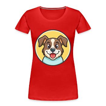 Slovensky Cuvac chien race dessin animé Kawaii Clipart - T-shirt bio Premium Femme - rouge - Devant - Mia (176cm)