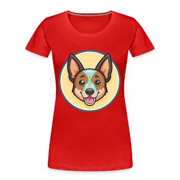 St Miguel Cattle Dog Breed Cartoon Kawaii Clipart - Women's Premium Organic T-Shirt - red - Front - Mia (176cm)