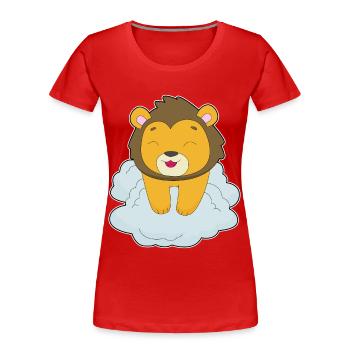 Nuages de lions - T-shirt bio Premium Femme - rouge - Devant - Mia (176cm)