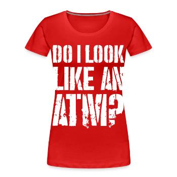 Sehe ich aus wie ein Geldautomat - Frauen Premium Bio T-Shirt - Rot - Vorne - Mia (176cm)