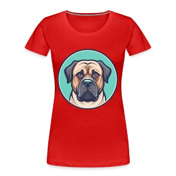 Dogue brésilien chien race dessin animé Kawaii Clipart - T-shirt bio Premium Femme - rouge - Devant - Mia (176cm)