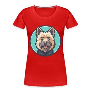 Cairn Terrier Hund Rasse Cartoon Kawaii Clipart Haustier - Frauen Premium Bio T-Shirt - Rot - Vorne - Mia (176cm)