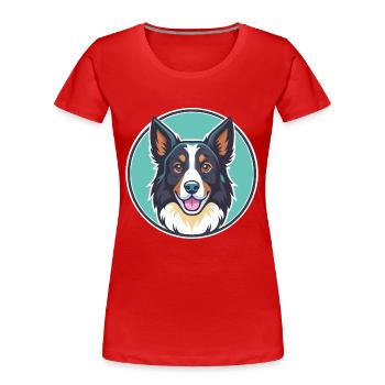 Bucovine Berger Chien Race Dessin animé Kawaii Clipart - T-shirt bio Premium Femme - rouge - Devant - Mia (176cm)