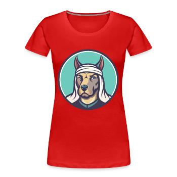Bull Arabe Chien Race Dessin Animé Kawaii Clipart Animal - T-shirt bio Premium Femme - rouge - Devant - Mia (176cm)