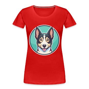 Canaan chien race dessin animé Kawaii Clipart animal de compagnie - T-shirt bio Premium Femme - rouge - Devant - Mia (176cm)