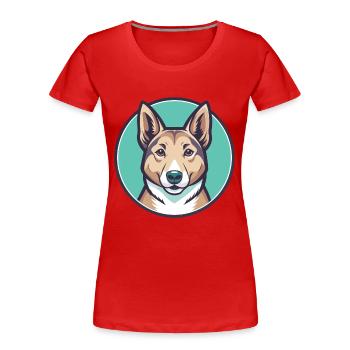 Carolina Chien Race Coloré Dessin animé Kawaii Clipart - T-shirt bio Premium Femme - rouge - Devant - Mia (176cm)