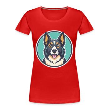 Carpathian Shepherd Dog Breed Funny Cartoon Kawaii - Women's Premium Organic T-Shirt - red - Front - Mia (176cm)