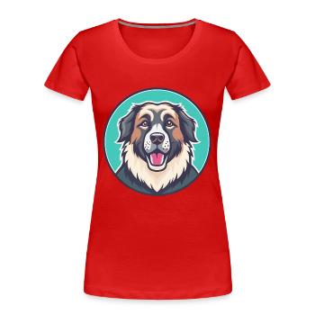 Caucasian Shepherd Dog Breed Cartoon Kawaii - Women's Premium Organic T-Shirt - red - Front - Mia (176cm)