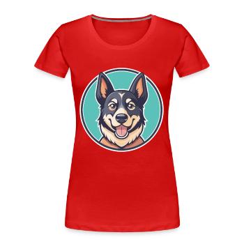 Erbi Txakur Dog Breed Funny Cartoon Kawaii Clipart - Women's Premium Organic T-Shirt - red - Front - Mia (176cm)