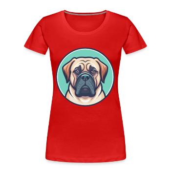 Englische Dogge Hund Rasse Karikatur Kawaii Clipart - Frauen Premium Bio T-Shirt - Rot - Vorne - Mia (176cm)