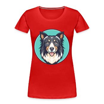 Georgischer Schäferhund Rasse Karikatur Kawaii Clipart - Frauen Premium Bio T-Shirt - Rot - Vorne - Mia (176cm)
