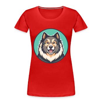 Himalaya-Schäferhund Hunderasse Karikatur Kawaii - Frauen Premium Bio T-Shirt - Rot - Vorne - Mia (176cm)