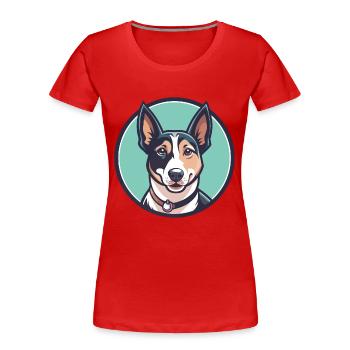 Hamiltonstovare Hunderasse Cartoon Kawaii Clipart - Frauen Premium Bio T-Shirt - Rot - Vorne - Mia (176cm)