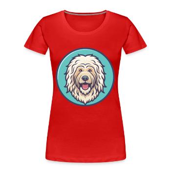 Komondor Chien Race Coloré Dessin Animé Kawaii Clipart - T-shirt bio Premium Femme - rouge - Devant - Mia (176cm)