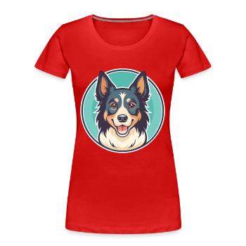 Nordamerikanischer Schäferhund Rasse Karikatur Kawaii - Frauen Premium Bio T-Shirt - Rot - Vorne - Mia (176cm)