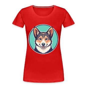 Norwegischer Lundehund Hunderasse Lustige Karikatur Kawaii - Frauen Premium Bio T-Shirt - Rot - Vorne - Mia (176cm)