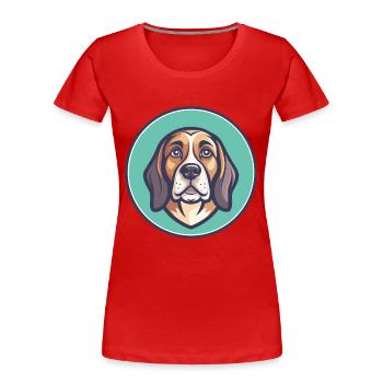 Posavac Chien Chien Race Dessin Animé Kawaii Clipart Animal de compagnie - T-shirt bio Premium Femme - rouge - Devant - Mia (176cm)