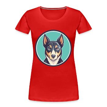Rastreador Brasileiro Chien Race Dessin animé Kawaii Pet - T-shirt bio Premium Femme - rouge - Devant - Mia (176cm)
