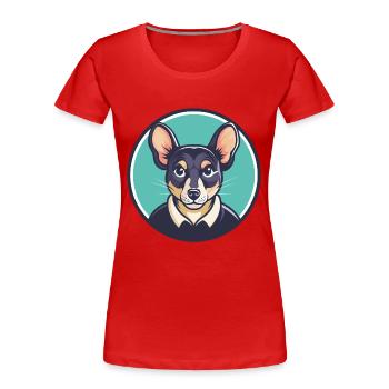 Ratonero Valenciano Race Chien Drôle Dessin Animé Kawaii - T-shirt bio Premium Femme - rouge - Devant - Mia (176cm)