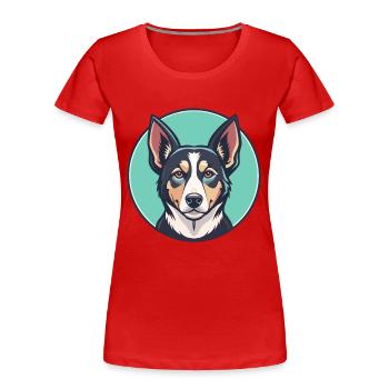 Russischer Harlekin Hund Hunderasse Karikatur Kawaii - Frauen Premium Bio T-Shirt - Rot - Vorne - Mia (176cm)