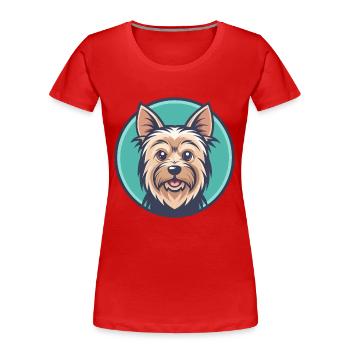 Silky Terrier Hund Rasse Cartoon Kawaii Clipart Haustier - Frauen Premium Bio T-Shirt - Rot - Vorne - Mia (176cm)