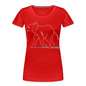 Elephant young, lineart - Women's Premium Organic T-Shirt - red - Front - Mia (176cm)