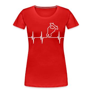 Skateboarder Herzschlag - Frauen Premium Bio T-Shirt - Rot - Vorne - Mia (176cm)