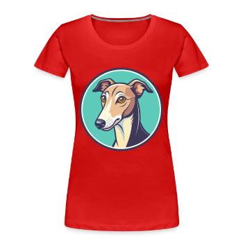 Whippet Hund Rasse Cartoon Figur Kawaii Clipart - Frauen Premium Bio T-Shirt - Rot - Vorne - Mia (176cm)