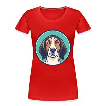 Treeing Walker Coonhound Hunderasse Cartoon Kawaii - Frauen Premium Bio T-Shirt - Rot - Vorne - Mia (176cm)