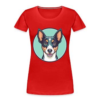Treeing Feist Dog Breed Cartoon Kawaii Clipart Pet - Women's Premium Organic T-Shirt - red - Front - Mia (176cm)