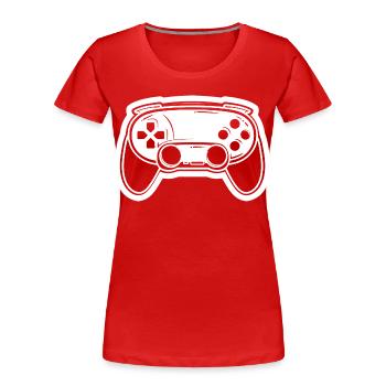 Videospiel Controller Zeichnung - Frauen Premium Bio T-Shirt - Rot - Vorne - Mia (176cm)