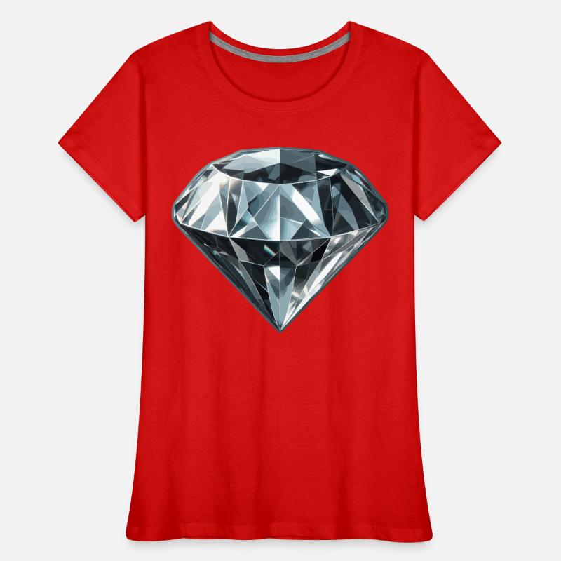Pierre précieuse de diamant T-shirt bio Premium Femme